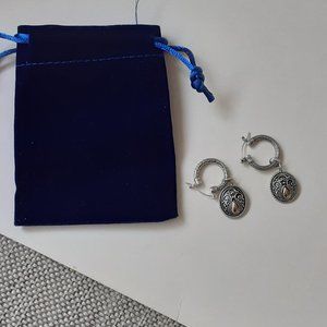 Artisan Crafted Sterling Silver & 18K Gold Hoop Charm Earrings